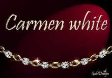 Carmen white - náramek zlacený